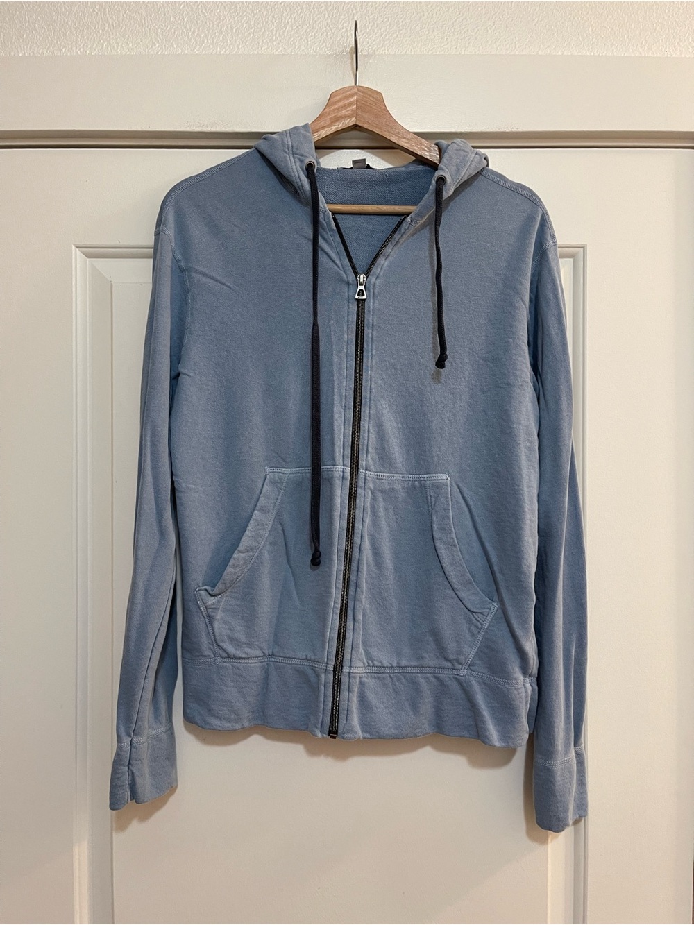 James Perse Blue Zip Up Sweater